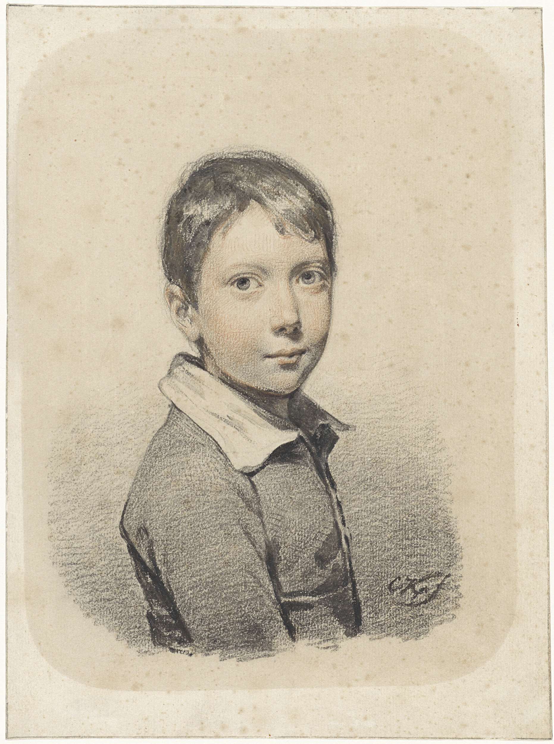 Portrait of Gerardus Arnoldus Nicolaus Allebé as a young man, oil painting by Cornelis Kruseman
