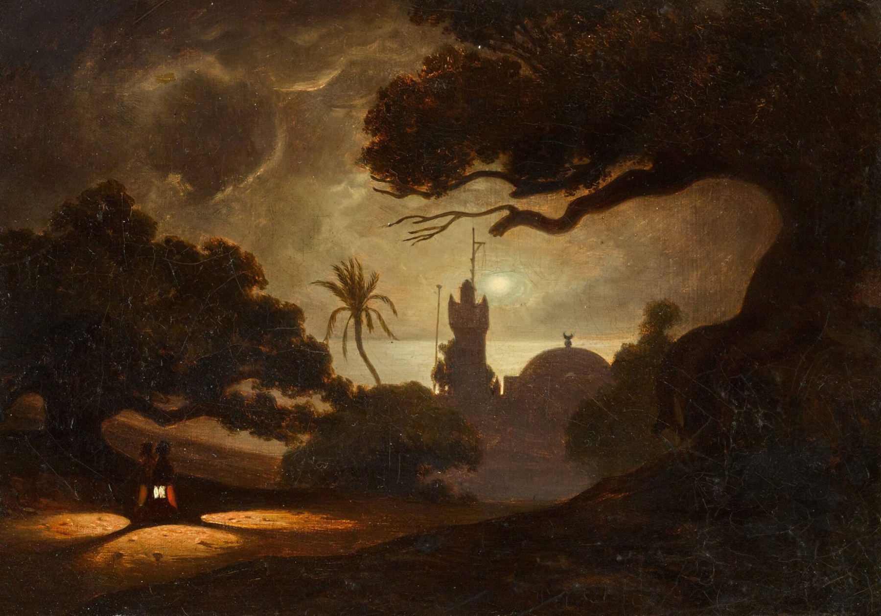 Mosque in the Moonlight, by Charles Théodore Frère, public domain