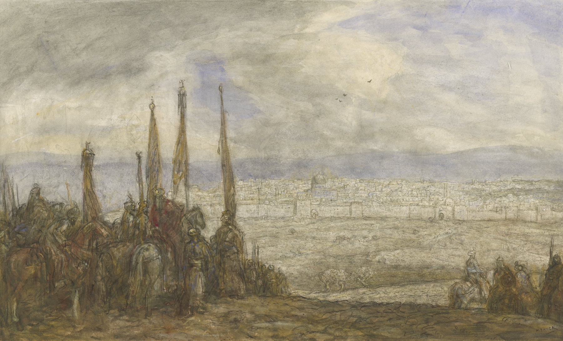 Turks leger voor Jeruzalem, by Marius Bauer, public domain