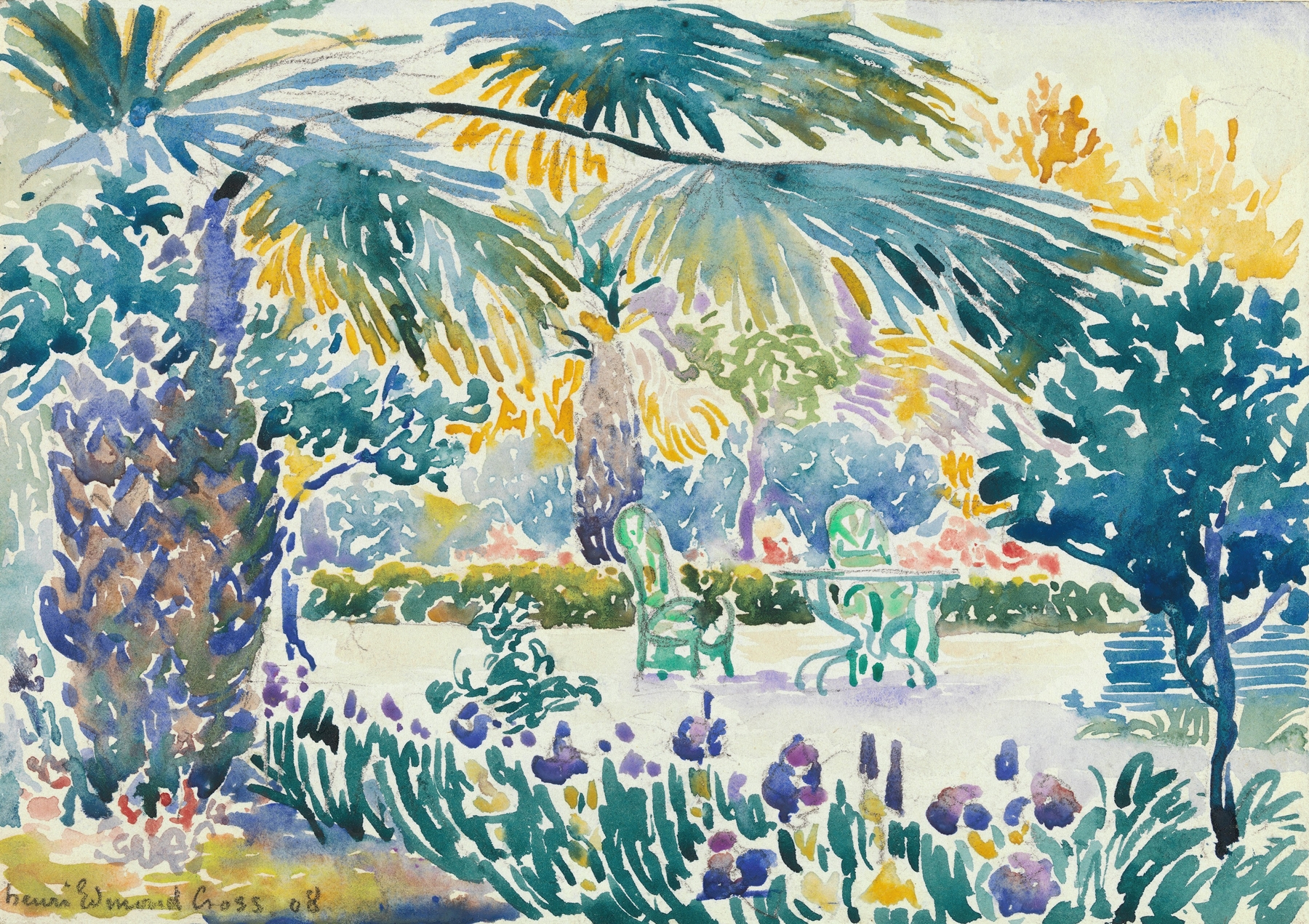 Garden of the Painter at Saint Clair, by Henri-Edmond Cross, public domain