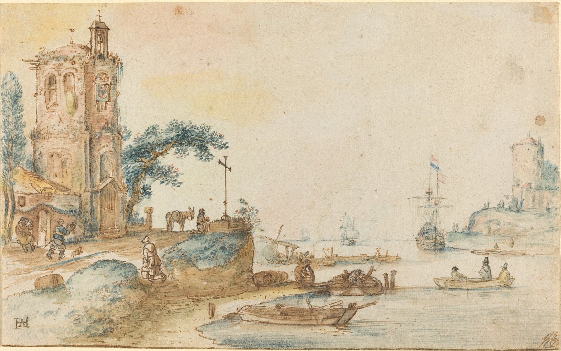 Scene with a Tower to the Left, by Hendrick Avercamp, public domain