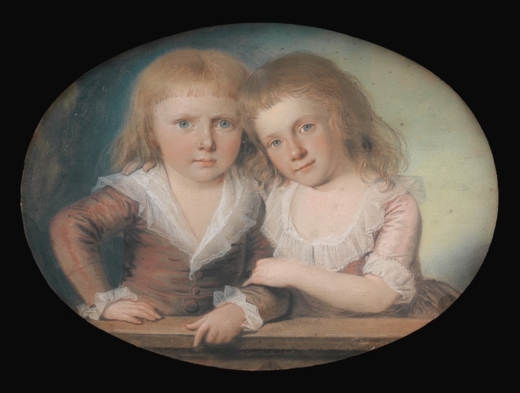 A portrait of H.E. Moe with children by Jens Juel.