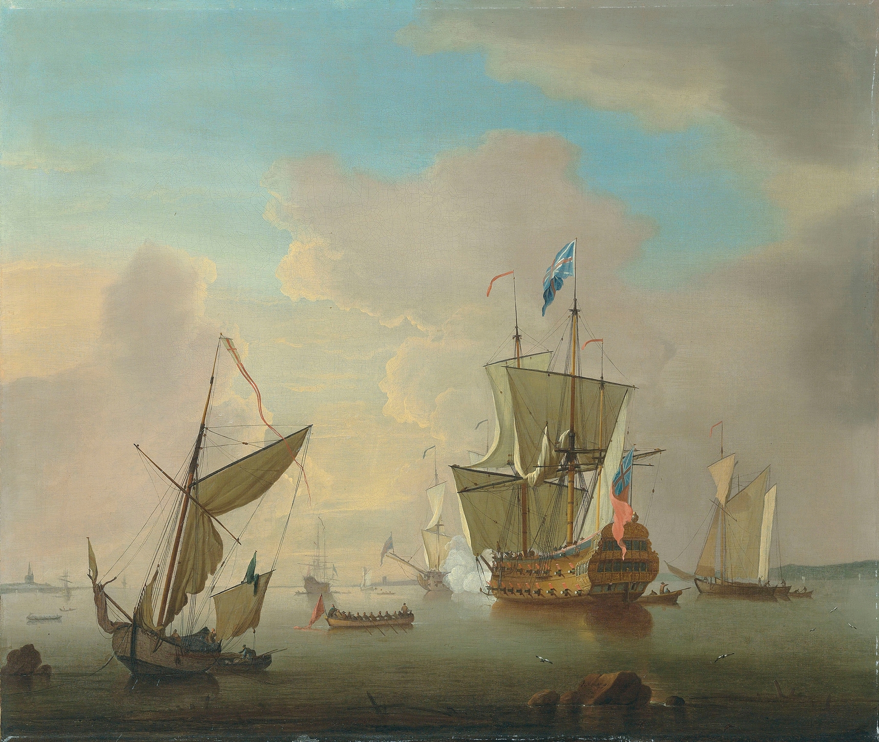 The morning gun, by Peter Monamy, public domain