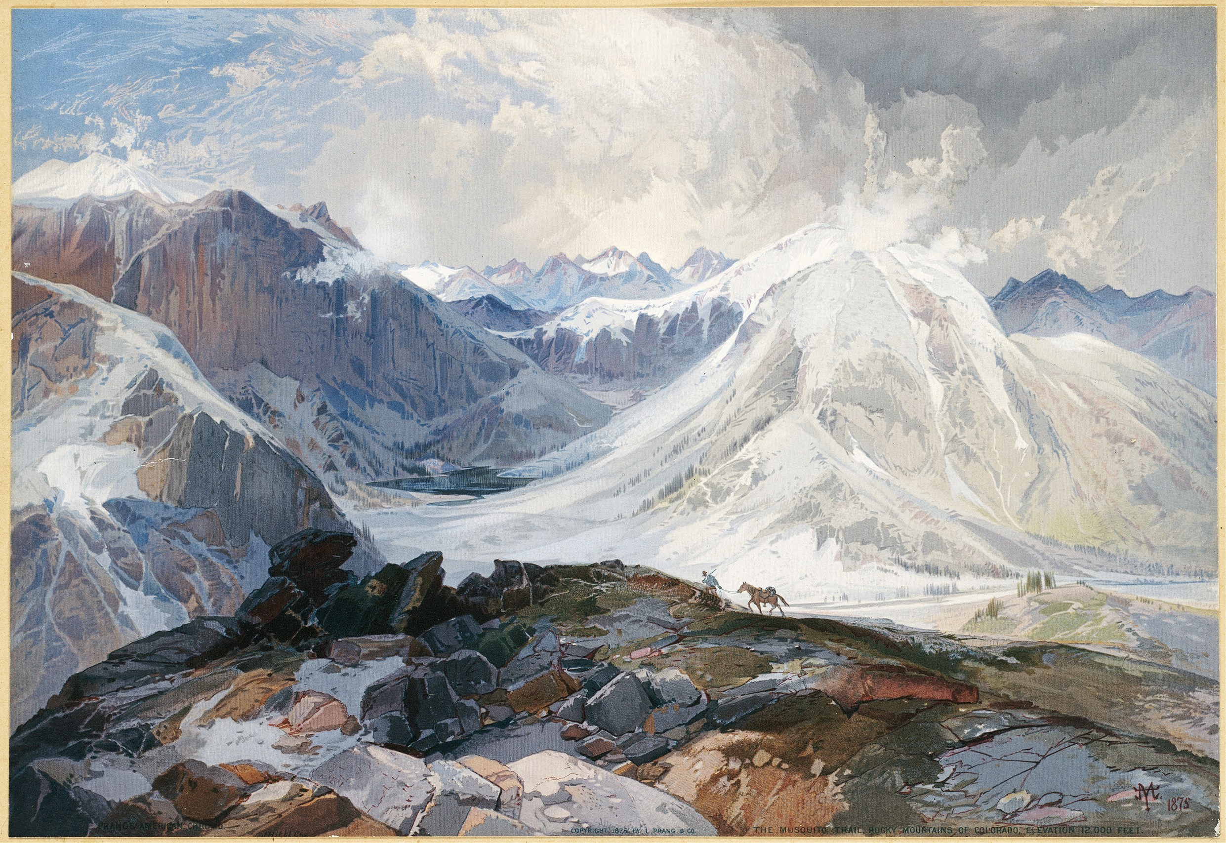 Landscape of The Mosquito Trail, Rocky Mountains by Thomas Moran, oil painting