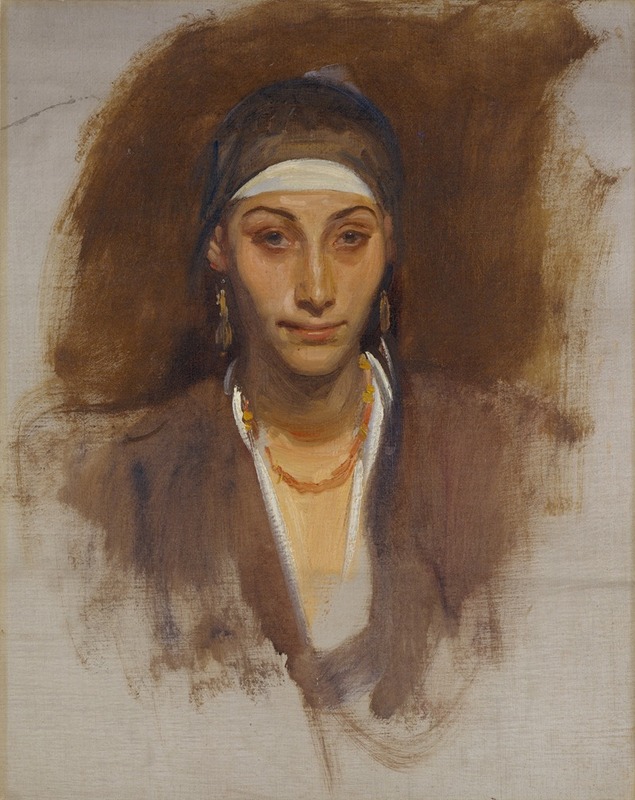 A portrait of an Egyptian woman adorned with earrings by John Singer Sargent.