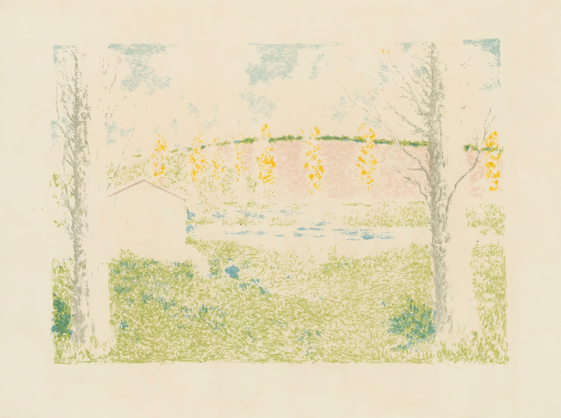 Post-Impressionism landscape by Ker-Xavier Roussel, featuring a house among greenery.