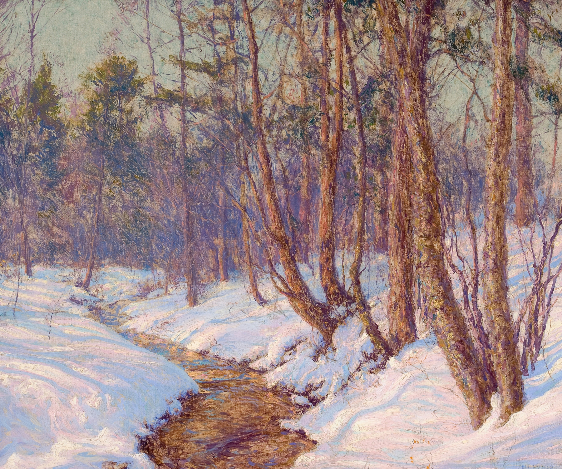 Upland Stream, Mohawk Valley by Walter Launt Palmer, oil on canvas depicting a tranquil stream in nature