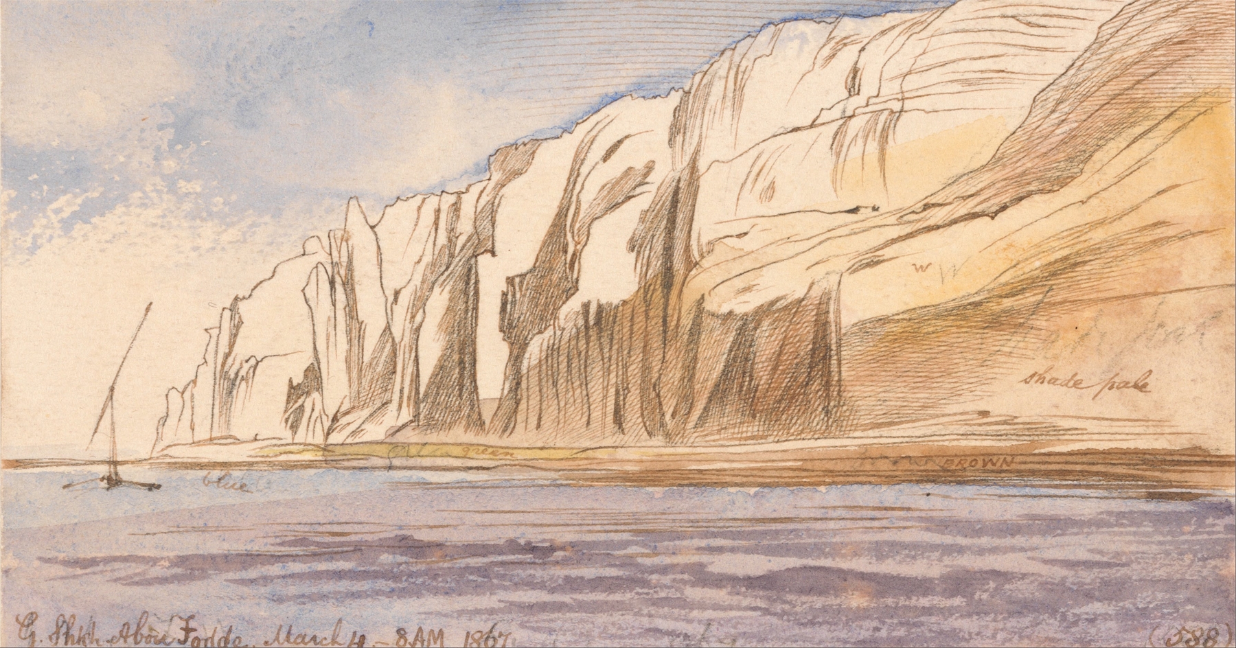 Gebel Sheikh Abu Fodde, 8-00 am, 4 March 1867, by Edward Lear, public domain