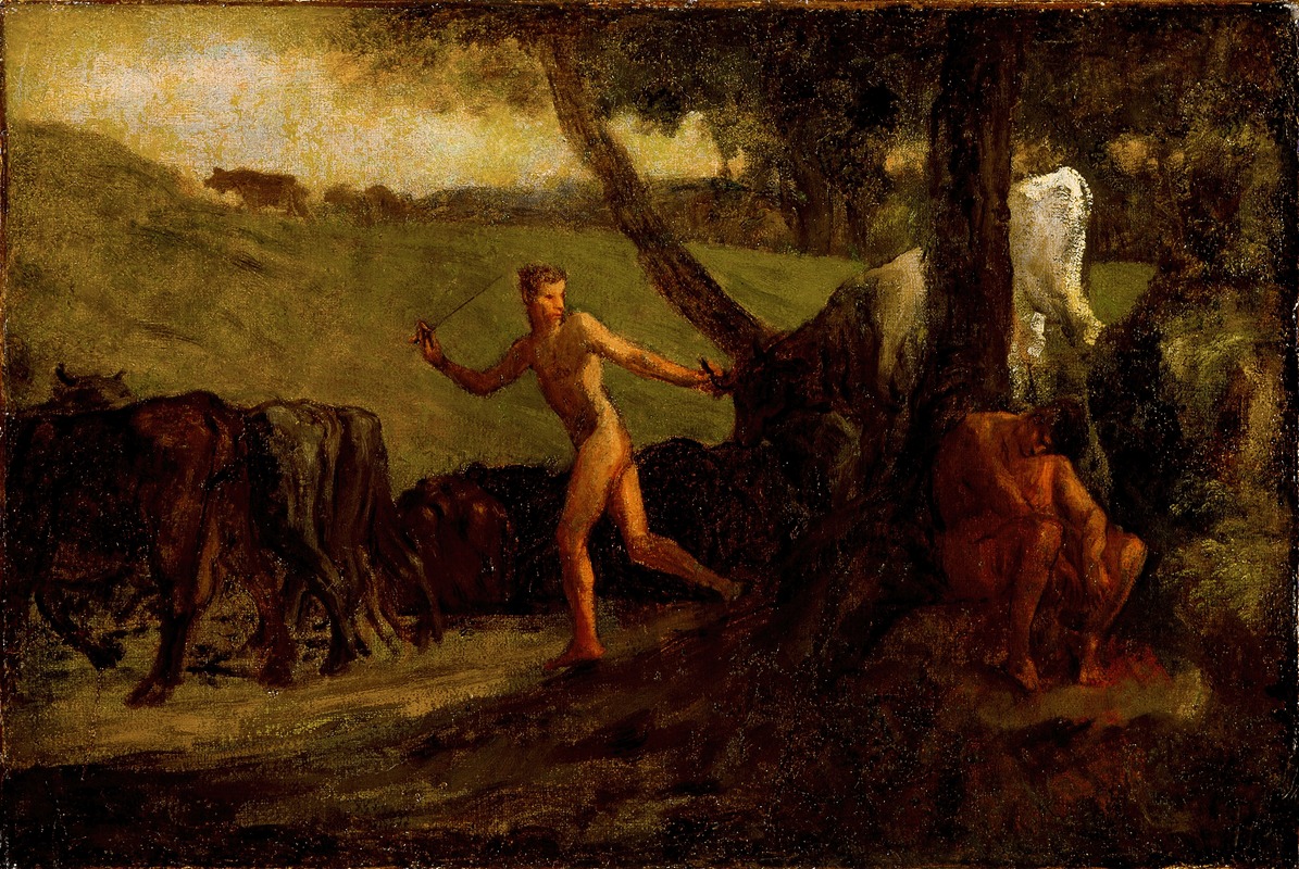 A study depicting Mercury leading the cows of Argus to water.