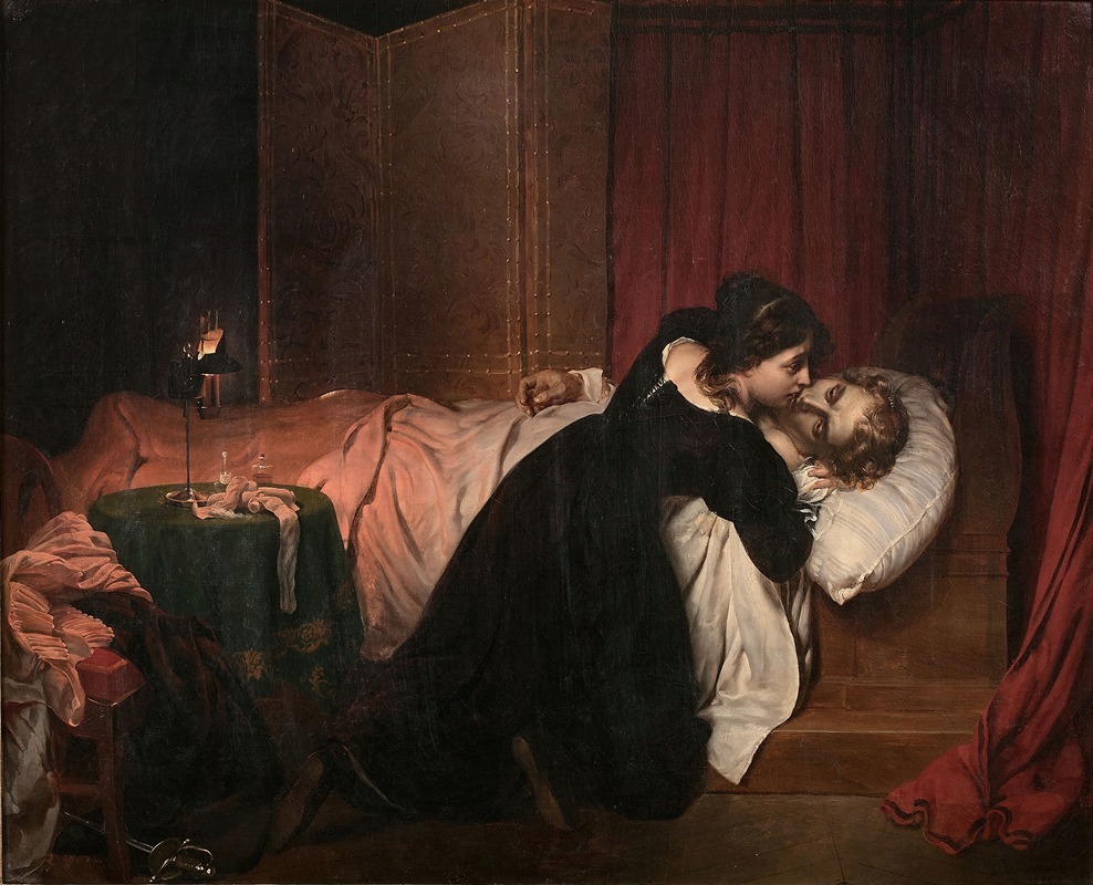 Paul Delaroche's painting 'Les suites d’un duel' captures the aftermath of a duel.