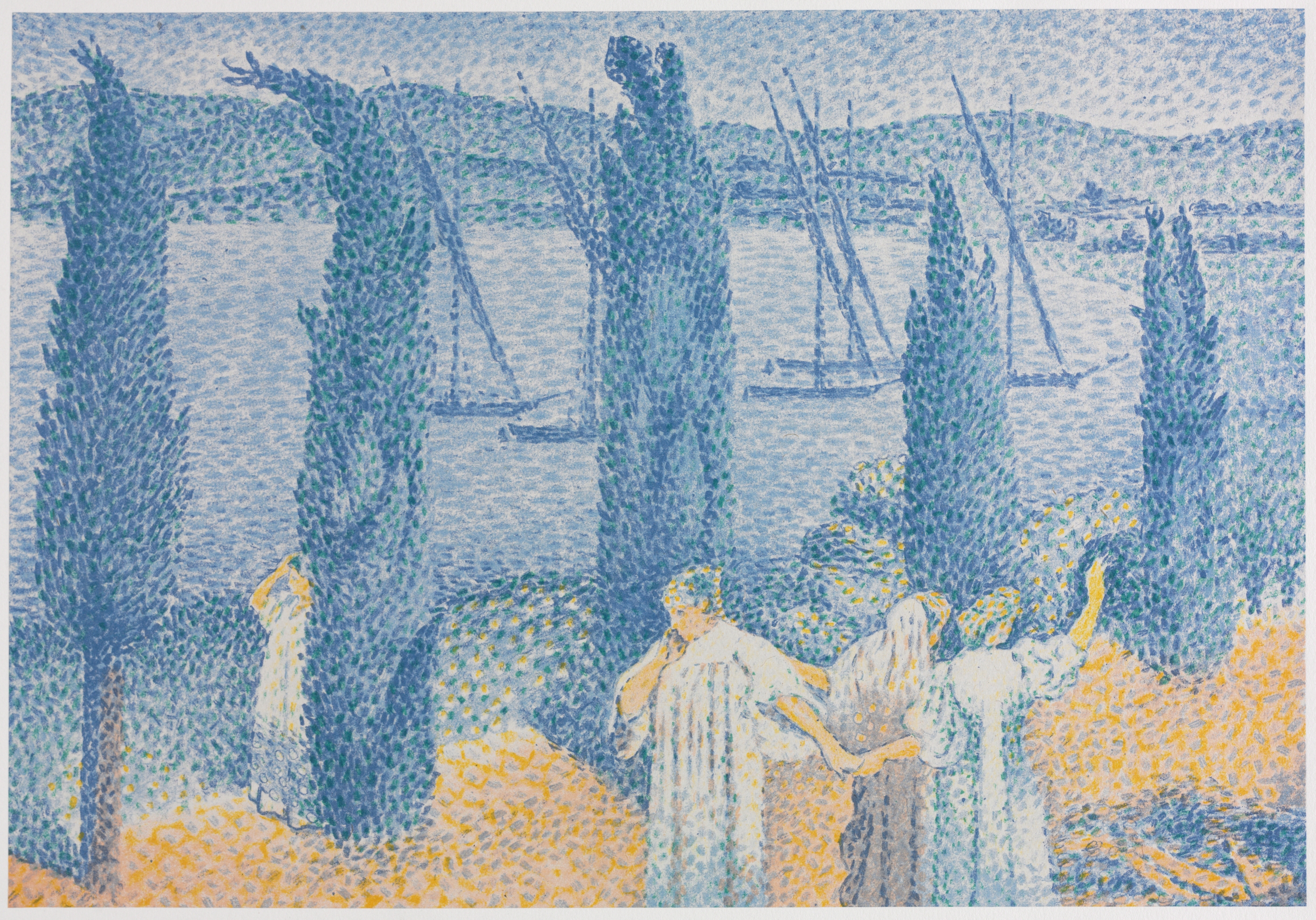 The Promenade (Landscape With Cypresses), by Henri-Edmond Cross, public domain