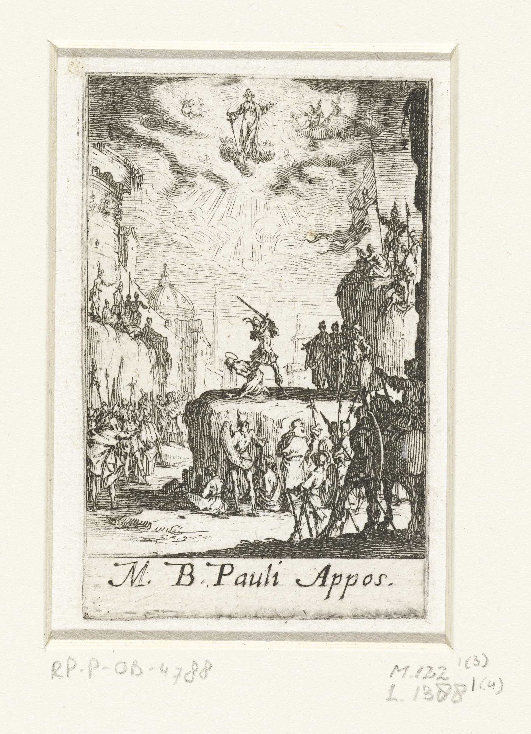 Het martelaarschap van Paulus, by Jacques Callot, public domain