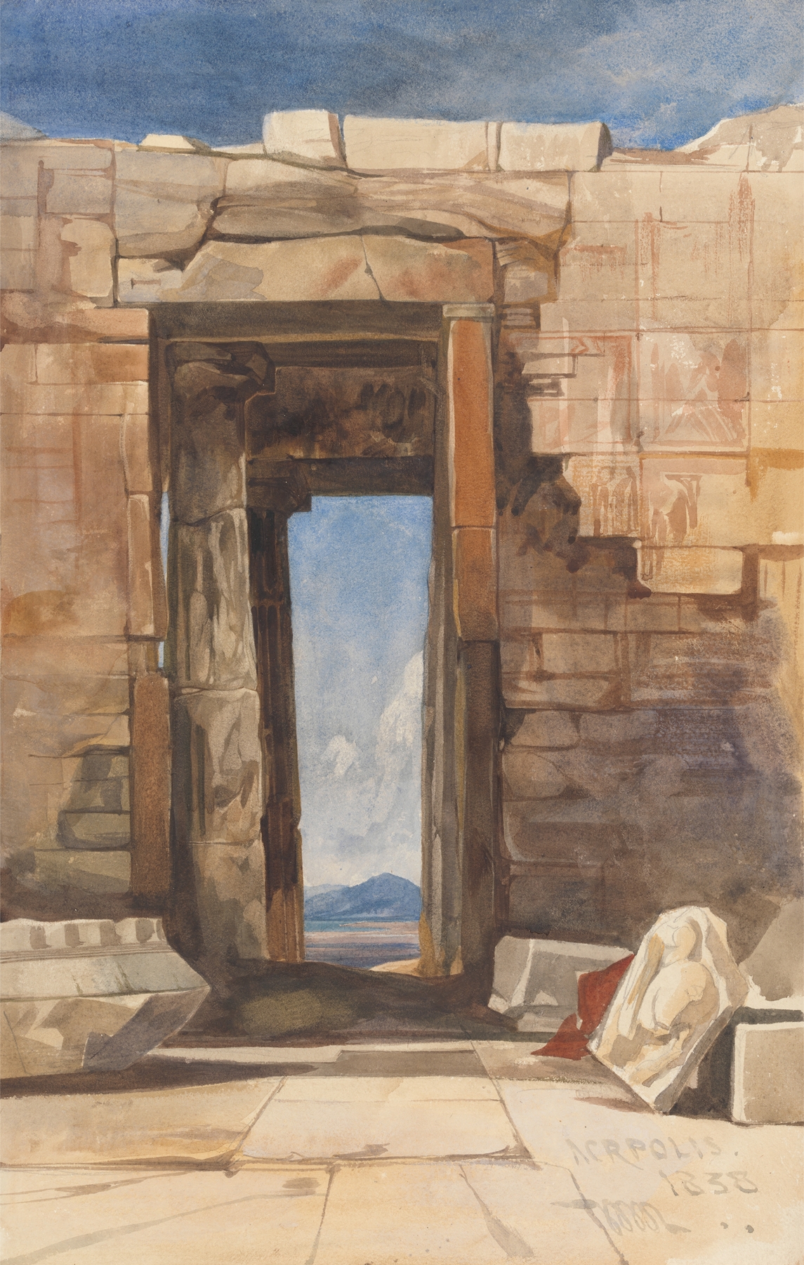 A Doorway in the Acropolis, oil on canvas by William James Müller
