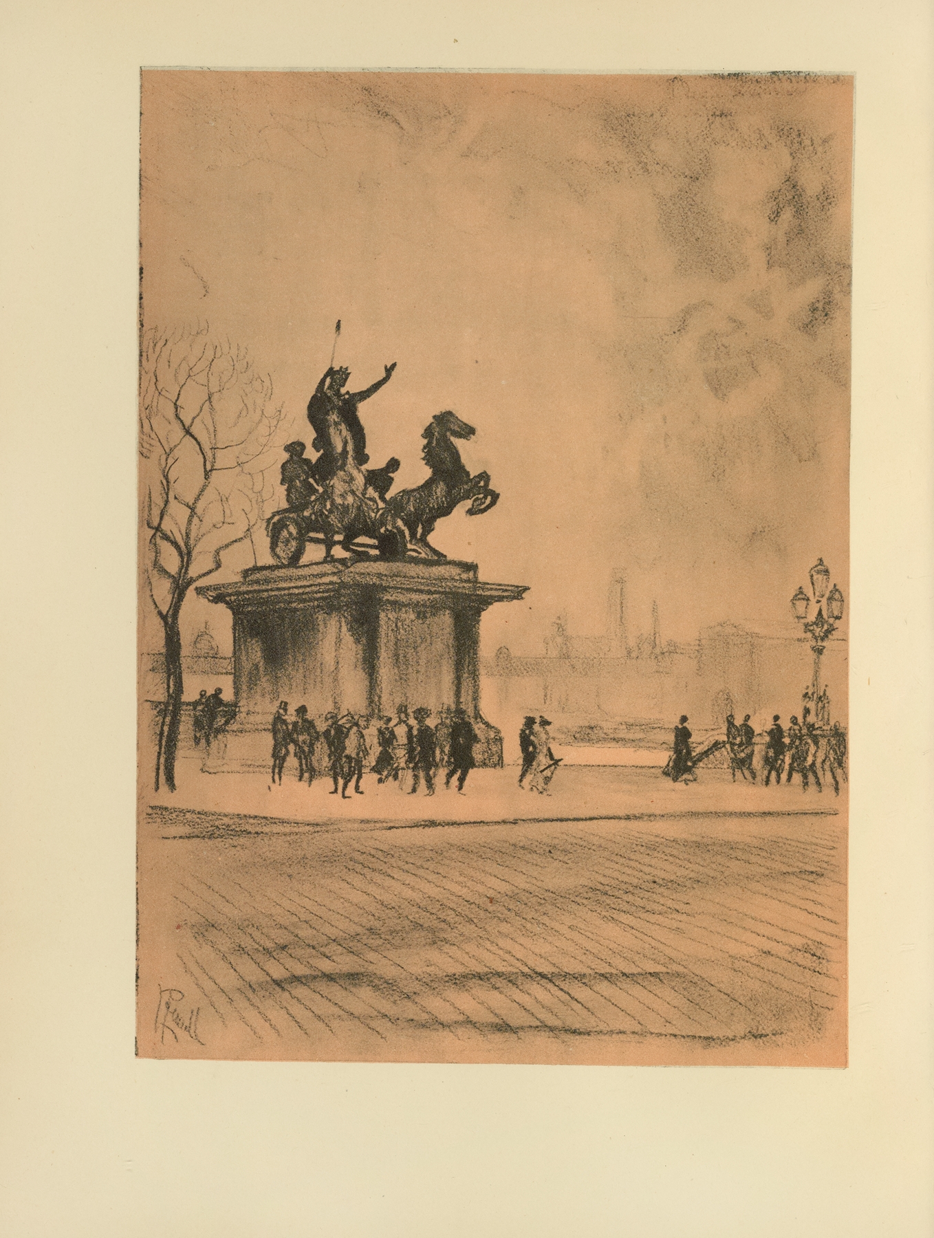 Boadicea, Westminster Bridge, by Joseph Pennell, public domain