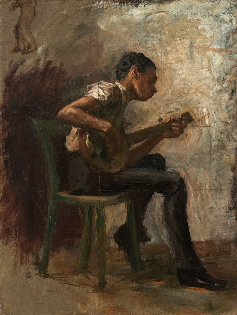 Thomas Eakins' 'Study for ‘The Dancing Lesson’; The Banjo Player' captures a moment of musical engagement.