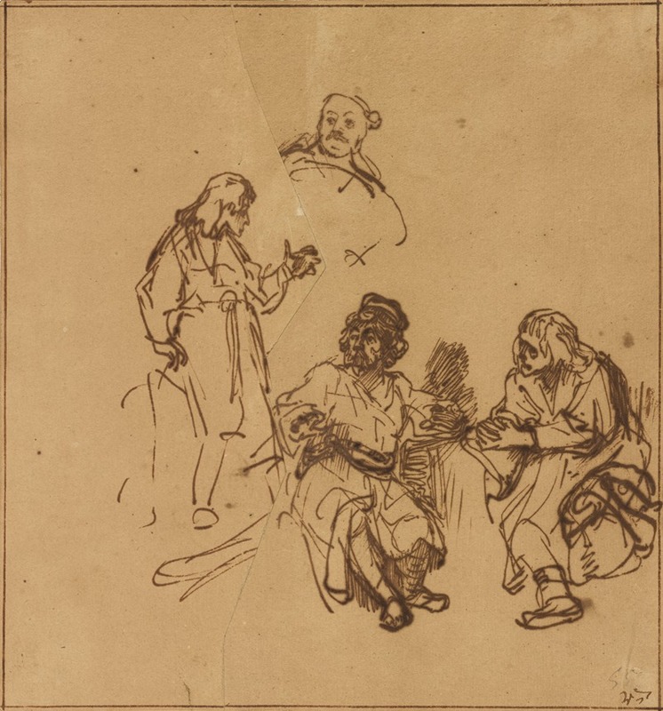 Rembrandt's painting depicts Joseph interpreting dreams in prison.
