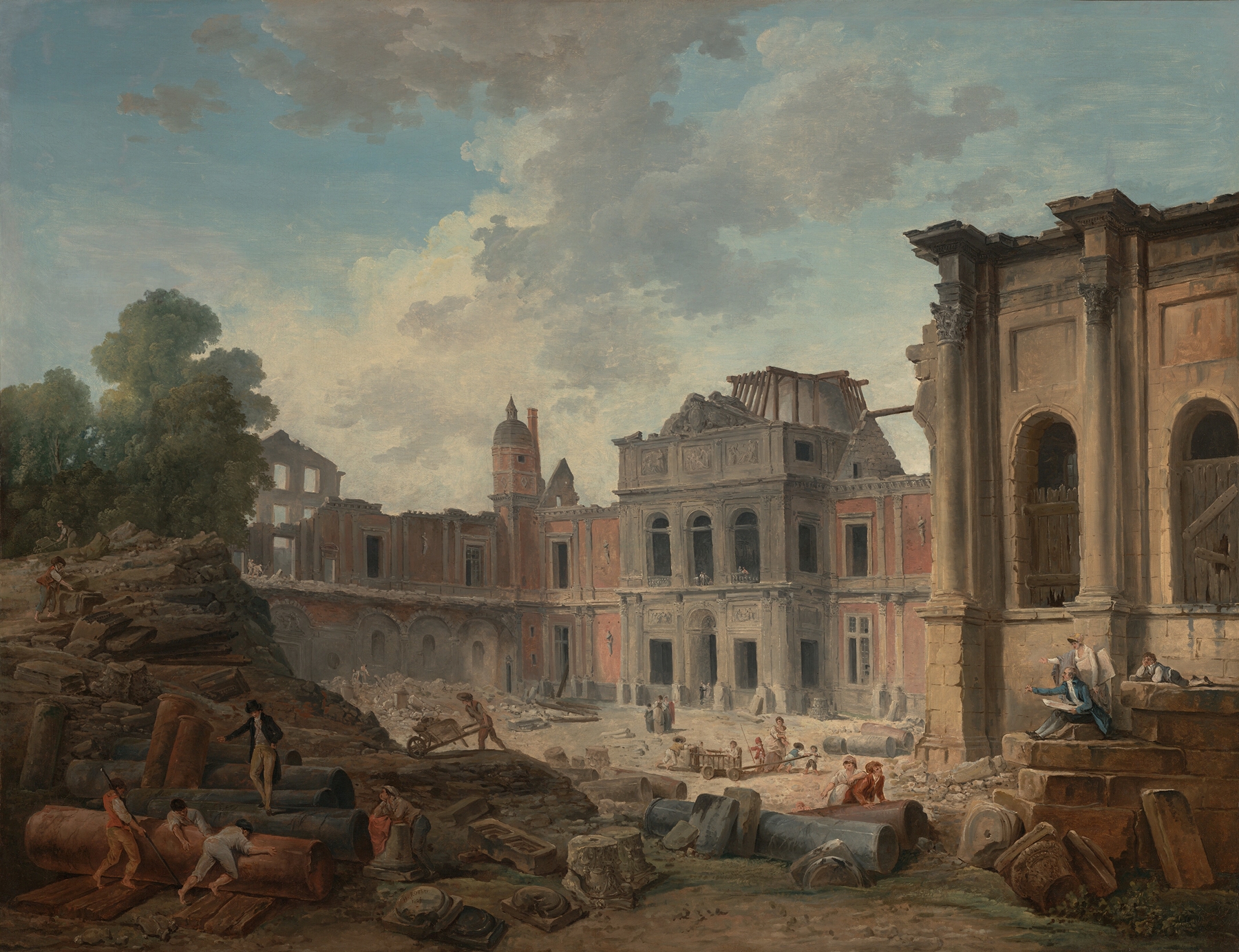 Demolition of the Château of Meudon, oil painting by Hubert Robert