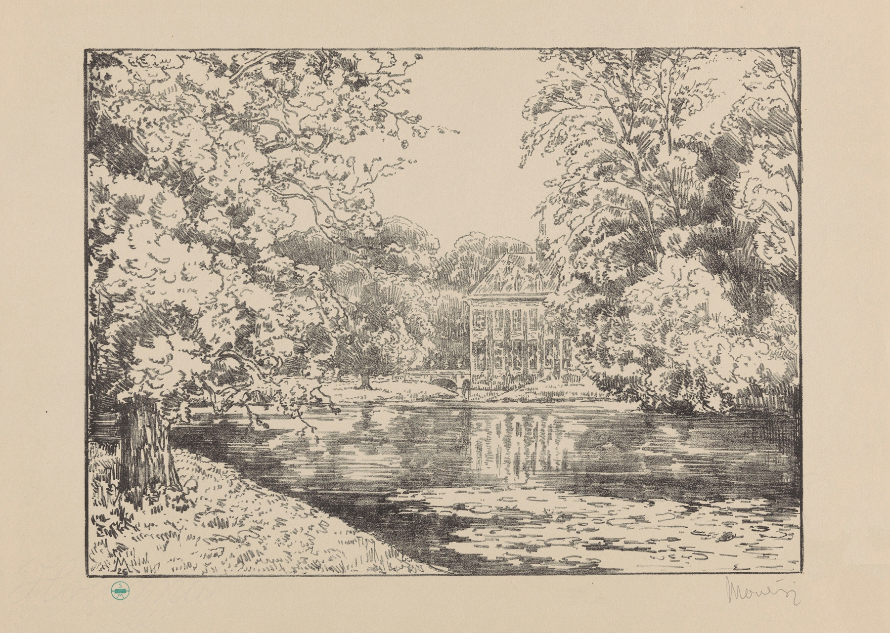 Kasteel Duivenvoorde aan vijver Duivenvoorde II, by Simon Moulijn, public domain