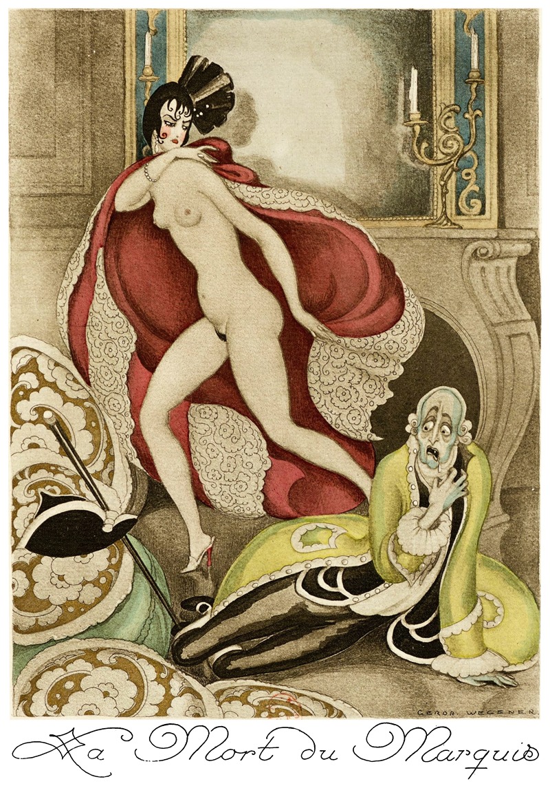 A striking portrait by Gerda Wegener showcasing a figure in vibrant colors.