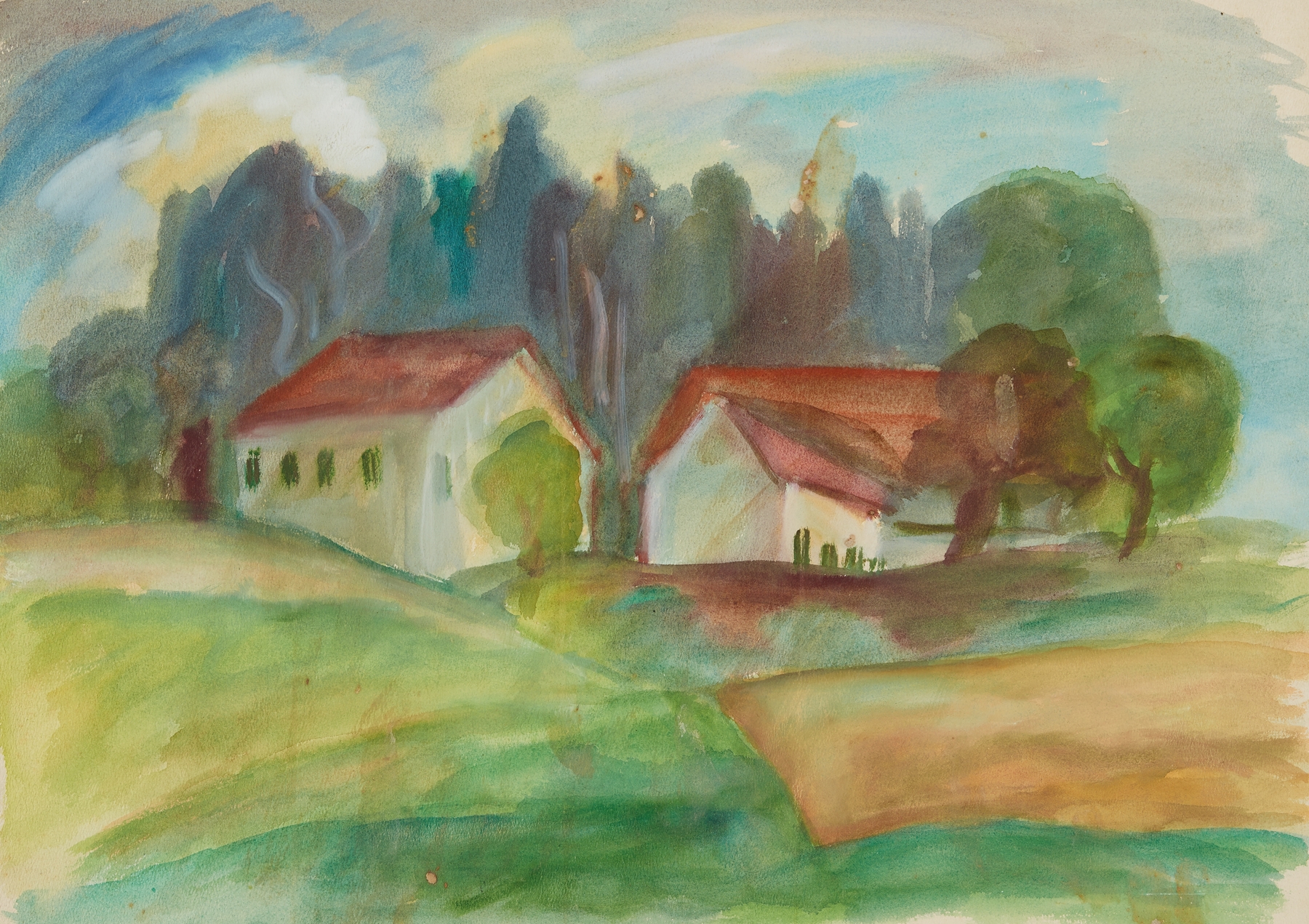 Häuser, by Anny Dollschein, public domain