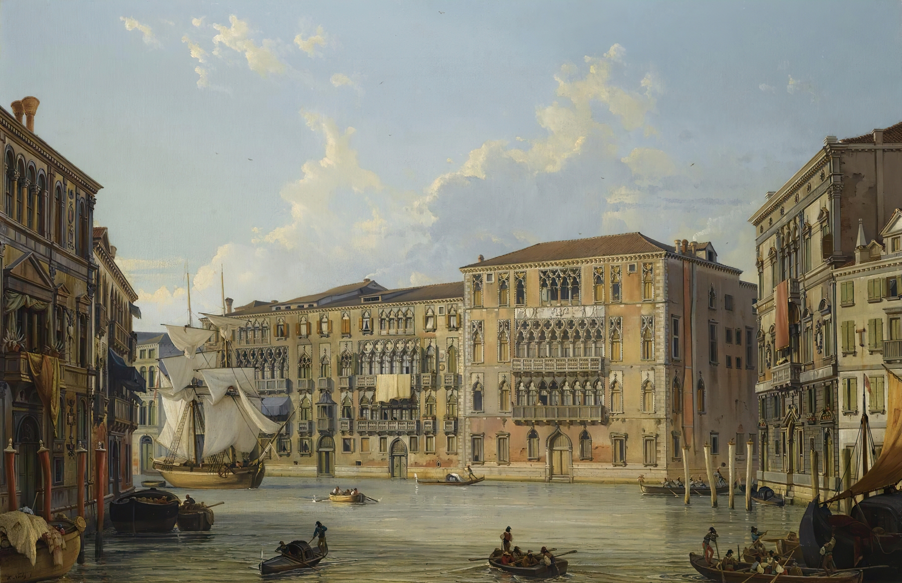 The Palazzo Foscari On The Grand Canal, Venice, by Friedrich von Nerly, public domain