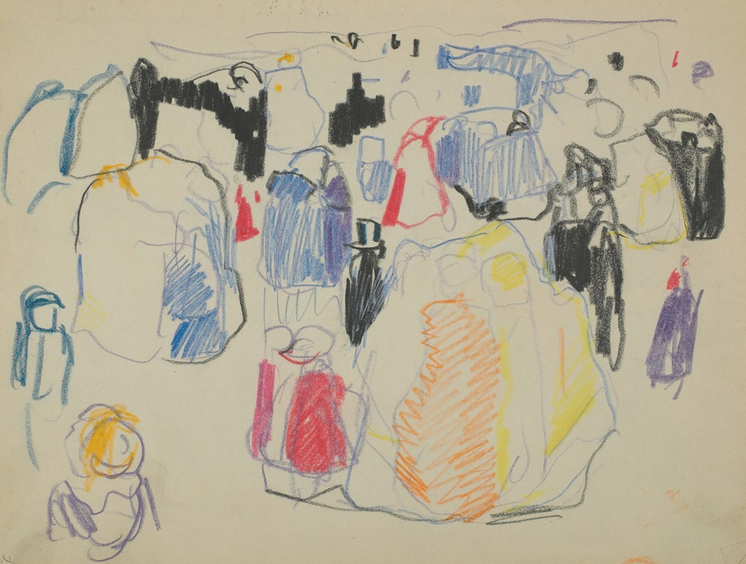 Edvard Munch's *Untitled 28* features bold colors and abstract forms.