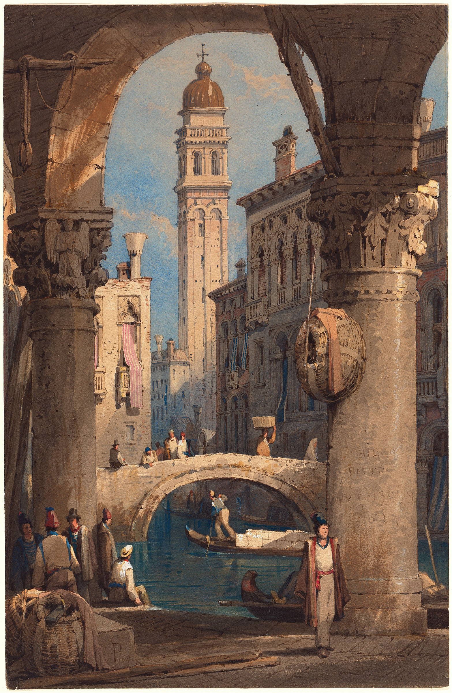 San Giorgio dei Greci, Seen from an Arcade, by Samuel Prout, public domain