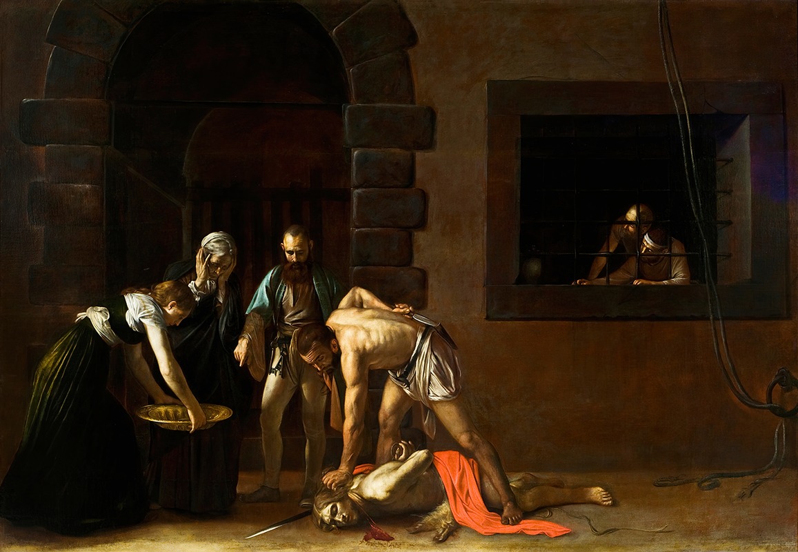 The beheading of St. John the Baptist, by Caravaggio, public domain