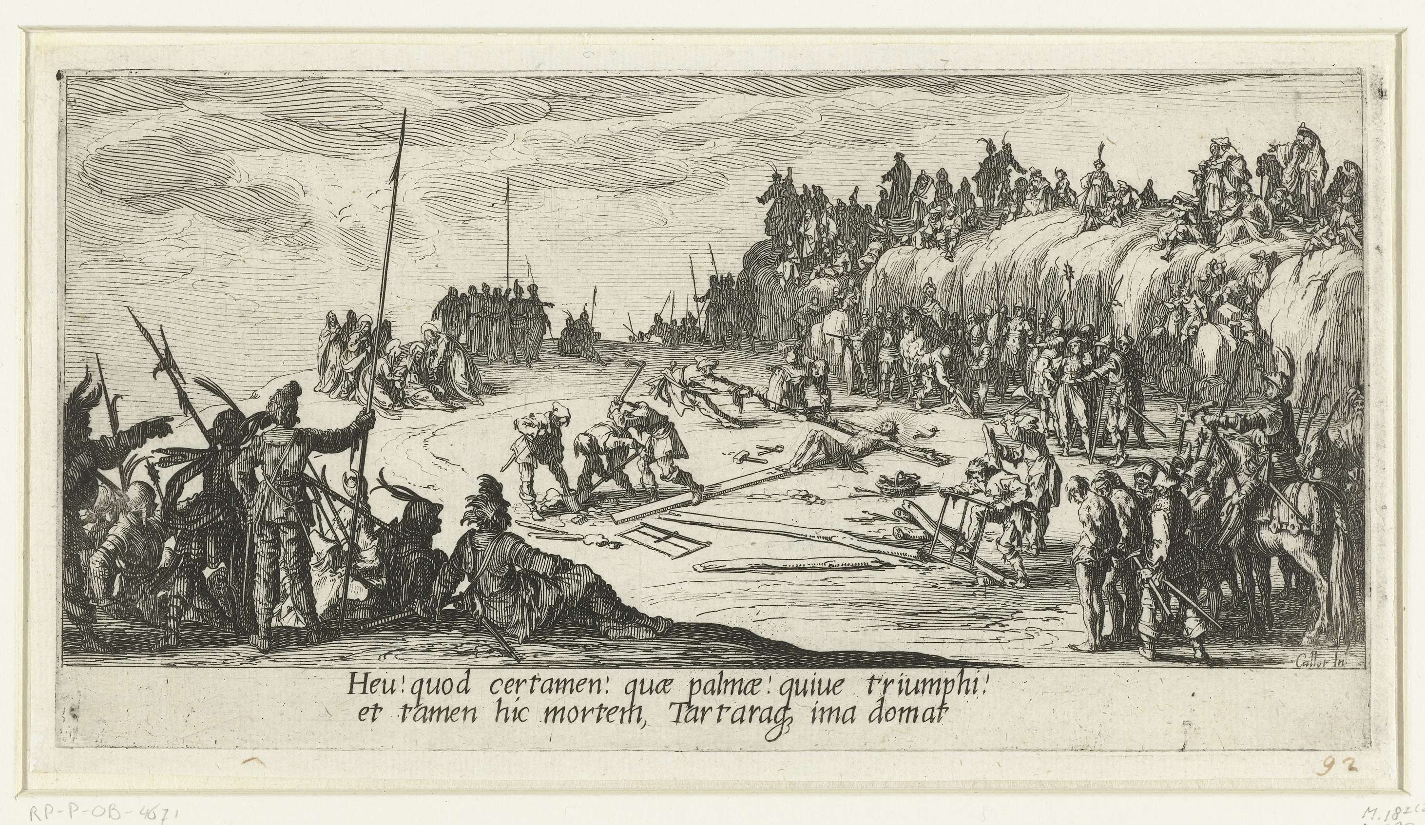 Kruisoprichting, by Jacques Callot, public domain