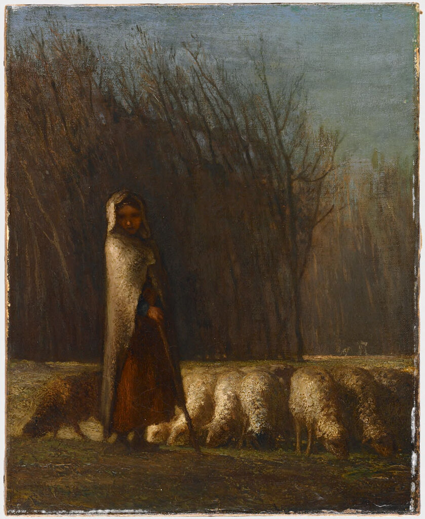 Shepherdess with Sheep, by Jean-François Millet, public domain