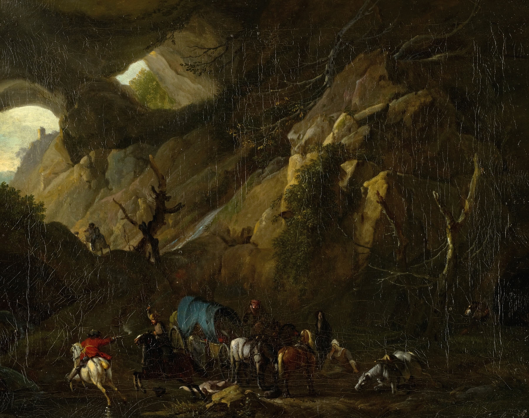 Historical scene of combat in Assault by Jan van Huchtenburg, oil painting
