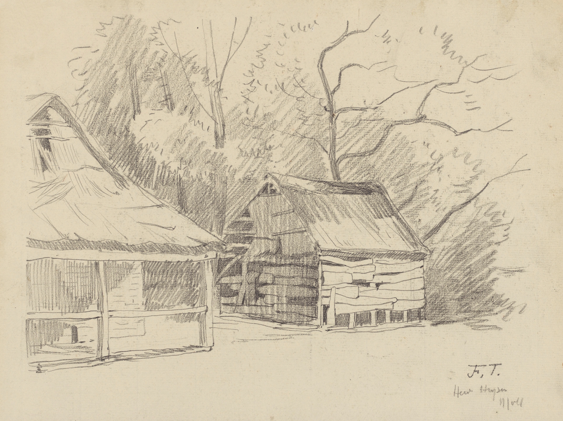 Interior scene of a barn with soft light and shadows by Jean-François Taelemans