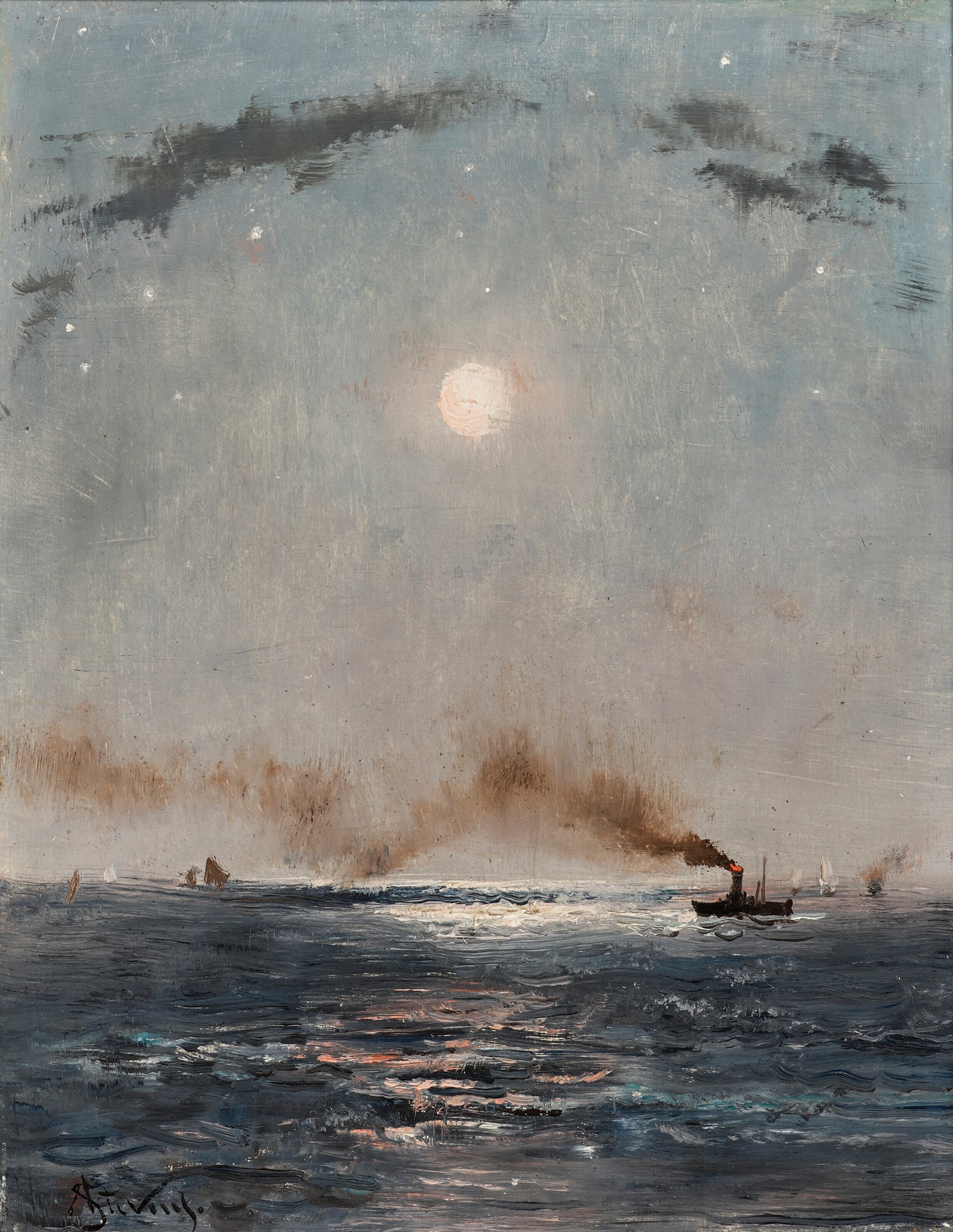 Marine de nuit, by Alfred Stevens, public domain