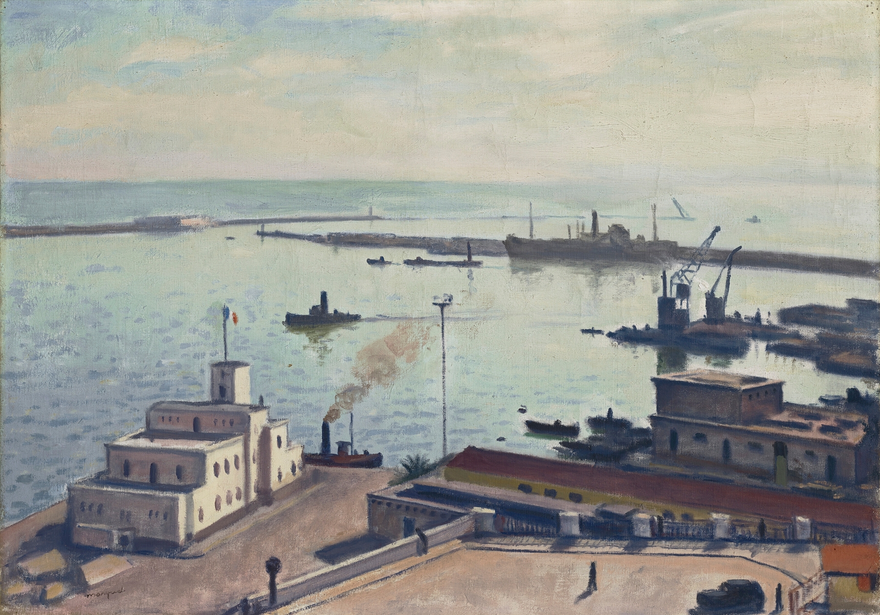 Le port en hiver, by Albert Marquet, public domain