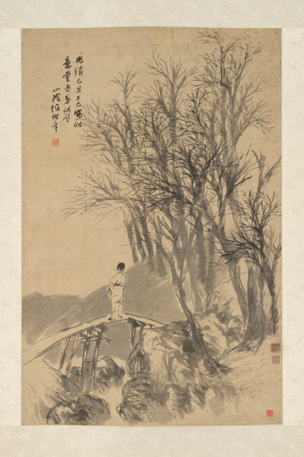Man on a Bridge, by Ren Yi, public domain