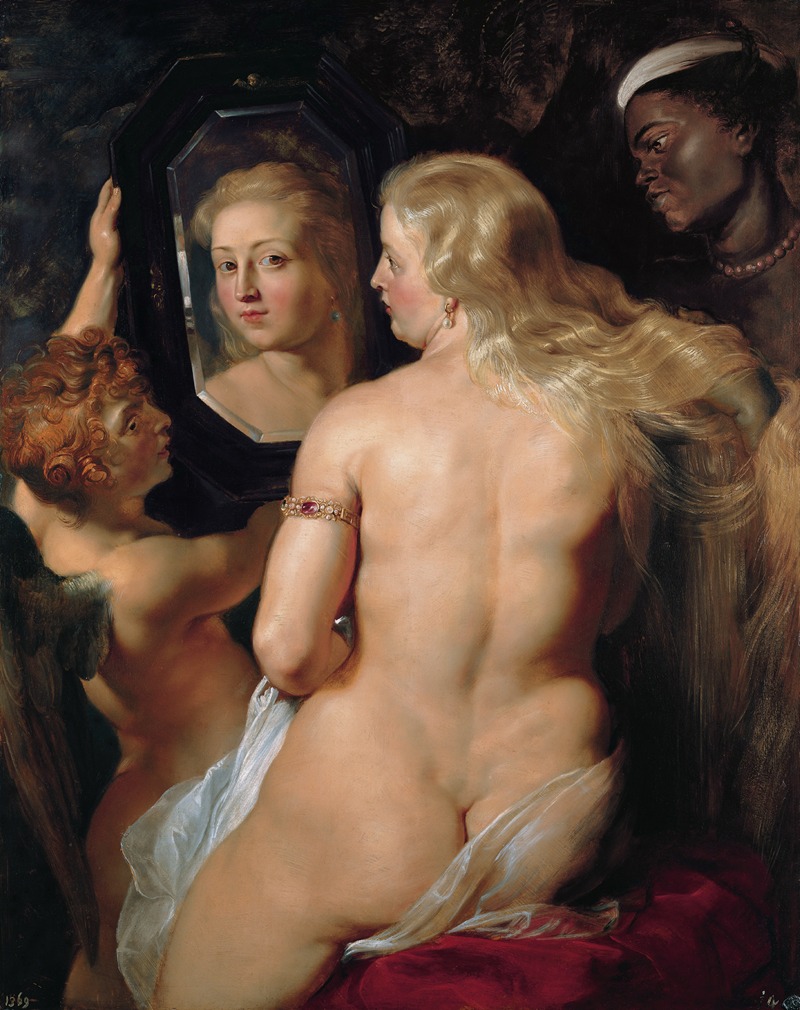The Toilet of Venus by Peter Paul Rubens depicts the goddess Venus in a lush setting.