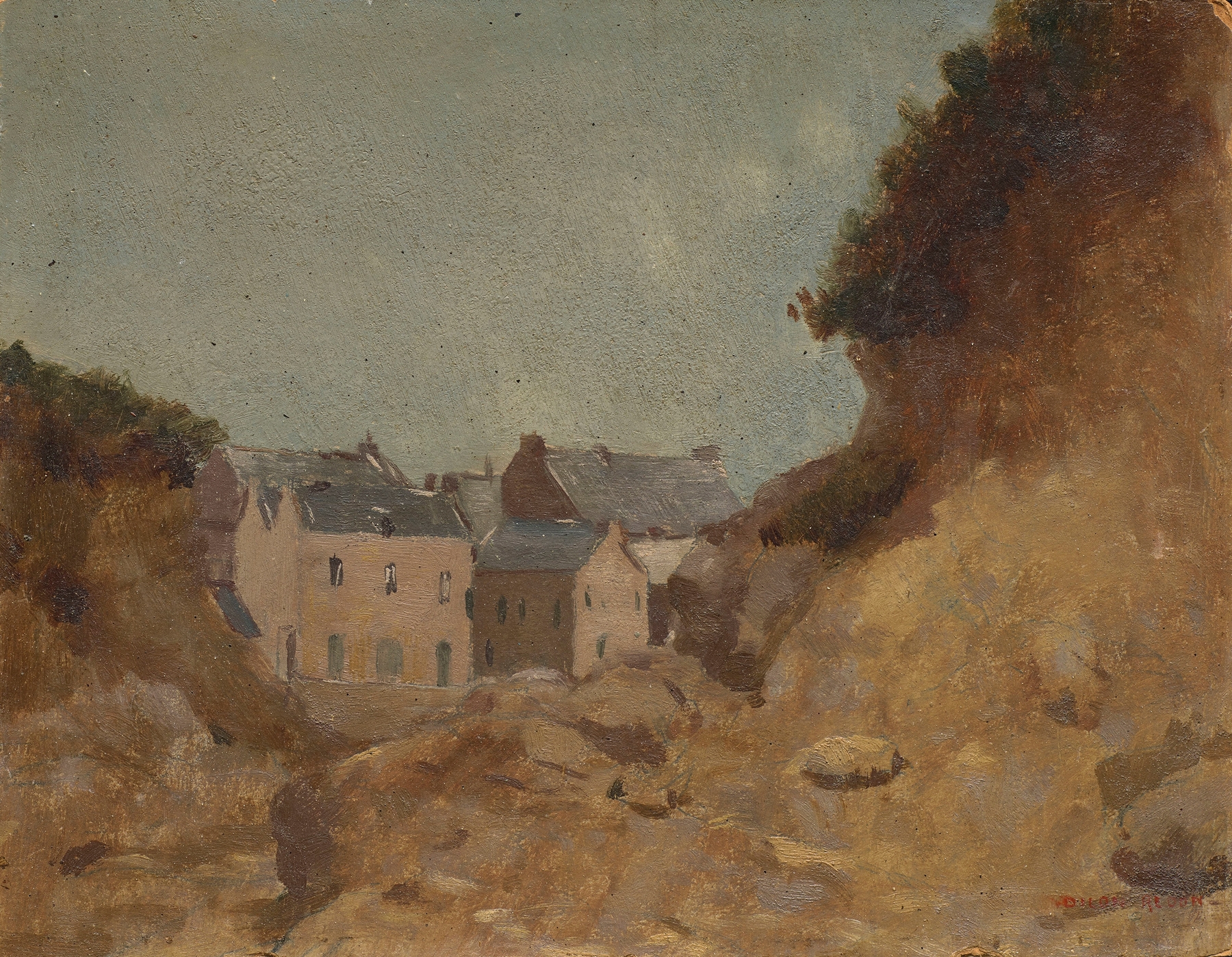 Village dans les Basses-Pyrénées, by Odilon Redon, public domain