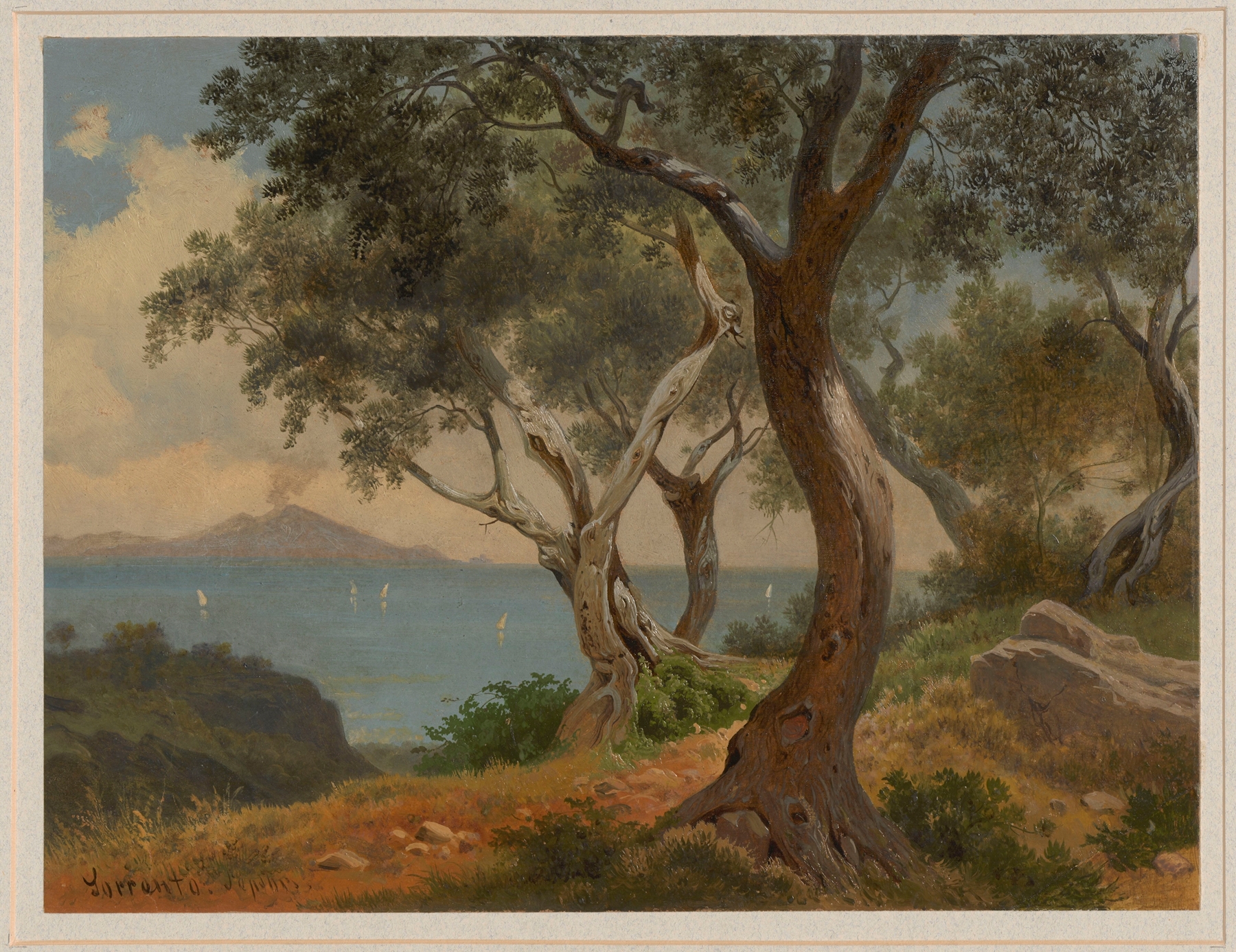 View of Vesuvius from Sorrento, by Arthur Blaschnik, public domain