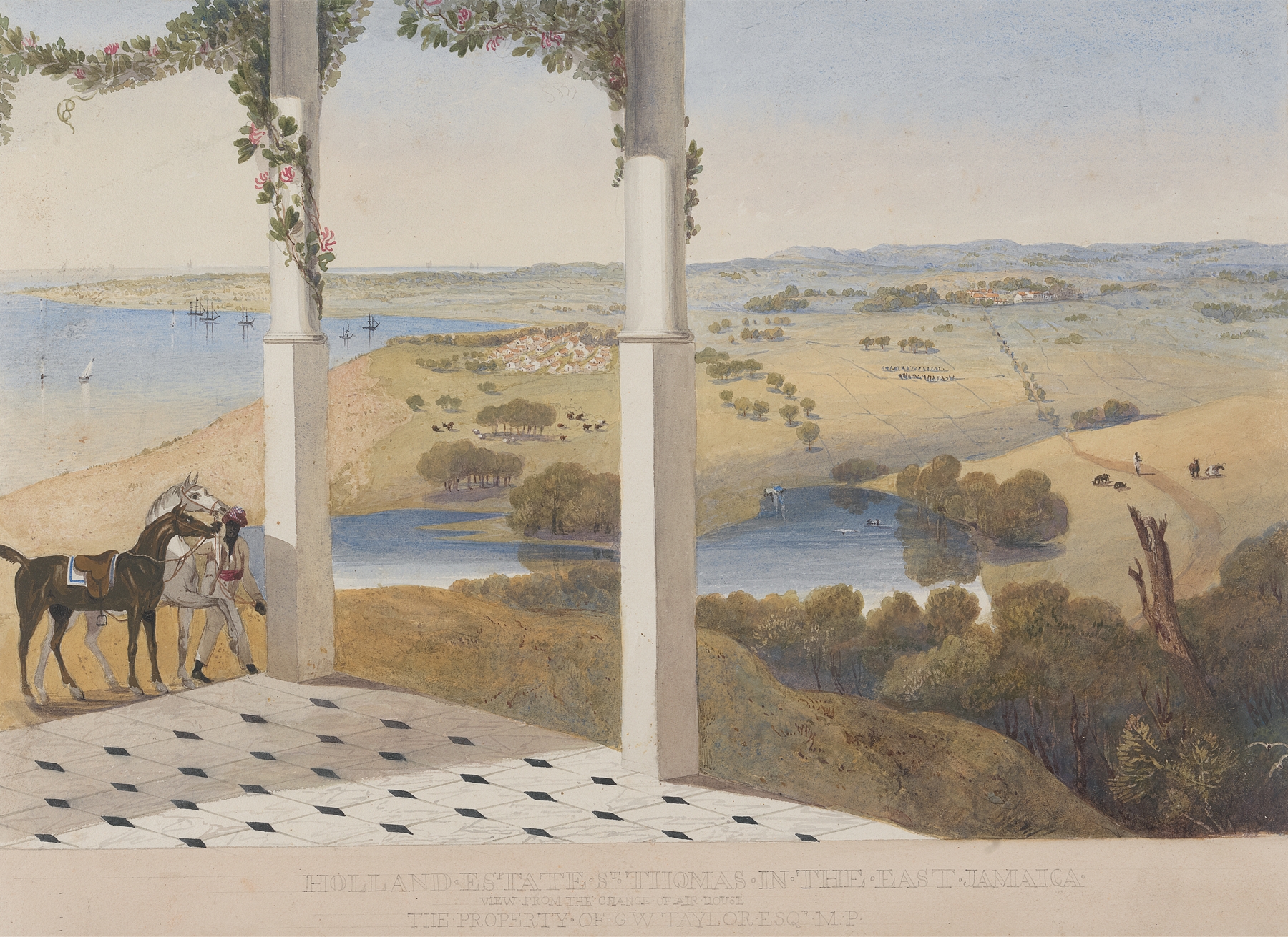 Holland Estate landscape by James Hakewill, oil on canvas