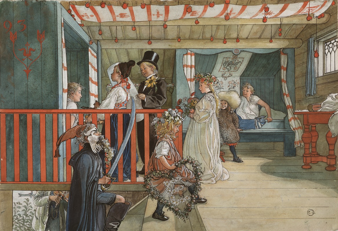 A lively outdoor gathering with children playing and adults celebrating in a garden.