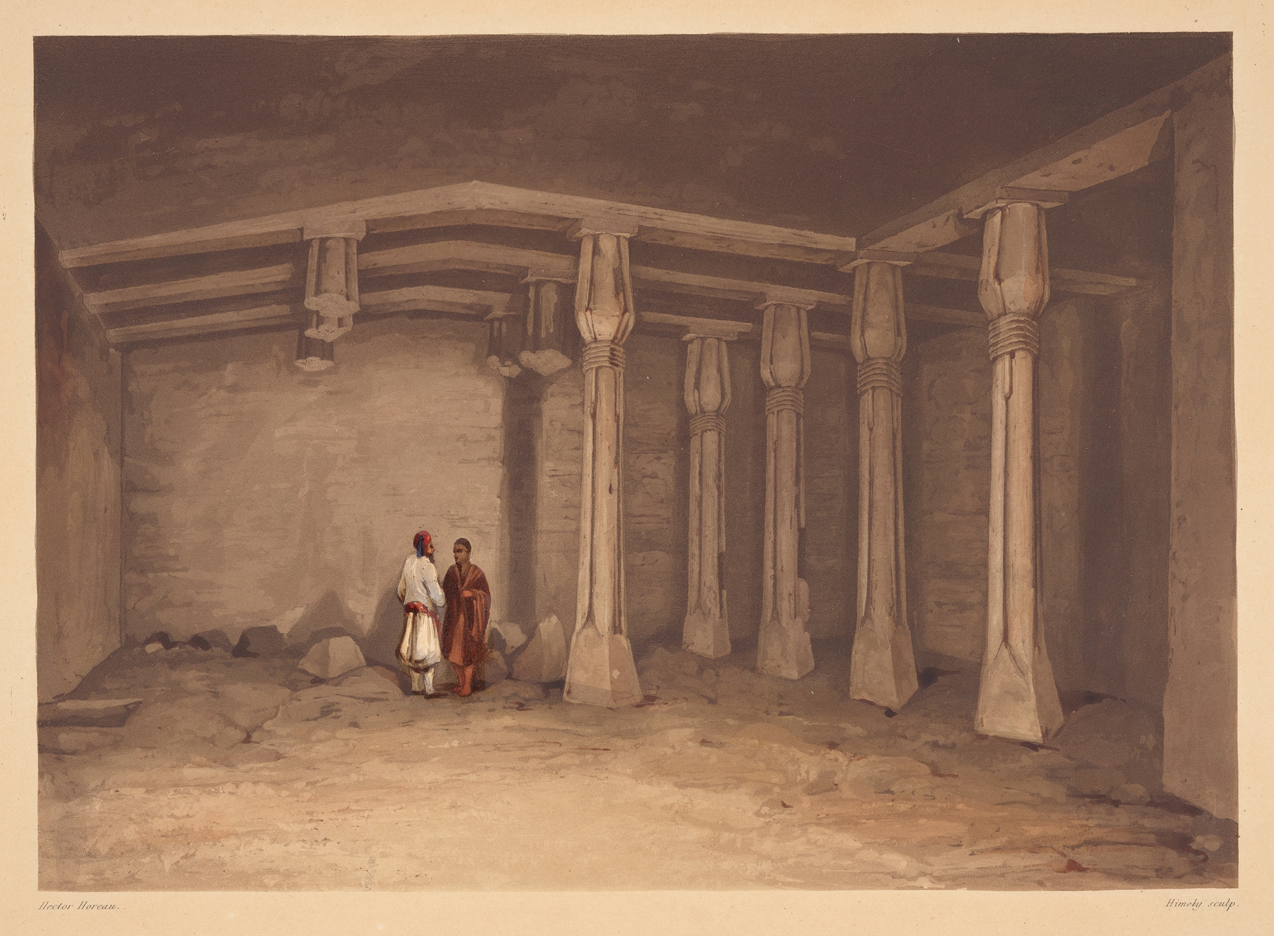 Beni-Hassan, by Hector Horeau, public domain