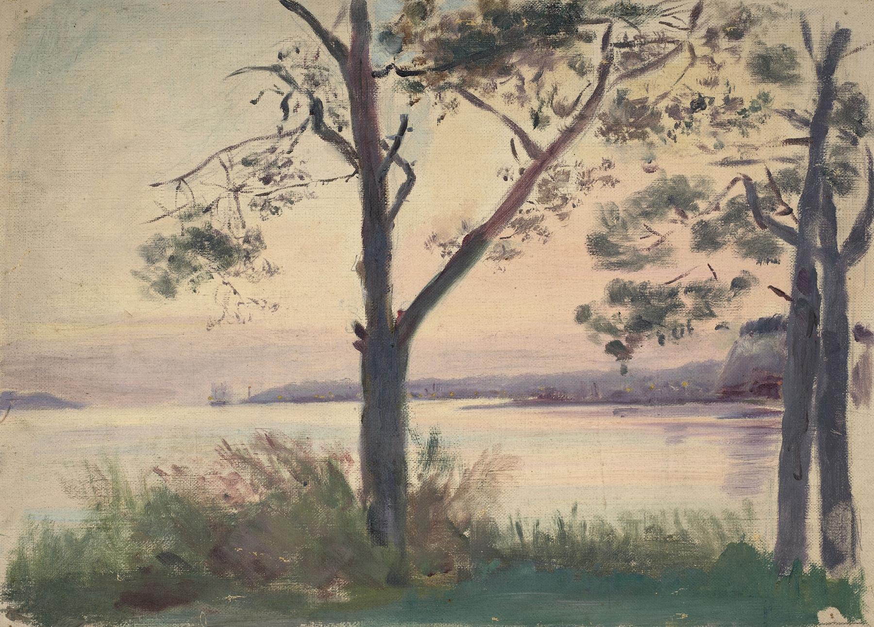 Vue de la rade de Brest depuis Plougastel-Daoulas, oil on canvas by Jeanne Jegou-Cadart