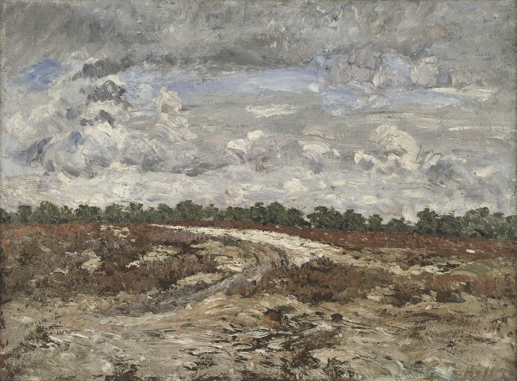 Forest landscape with vibrant colors, oil on canvas by Carl Fredrik Hill