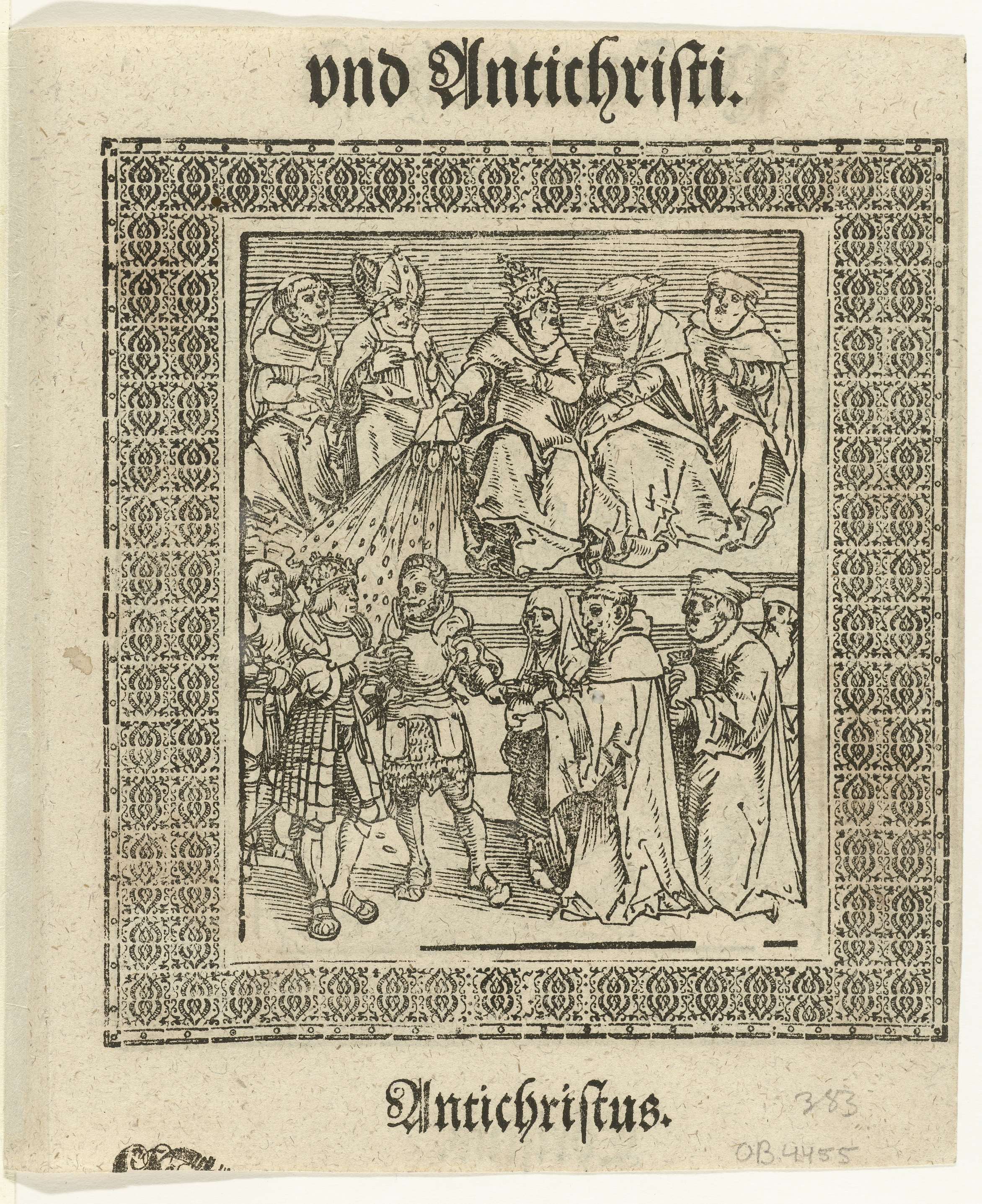 Paus spreekt banvloek uit over keizer, by Lucas Cranach (I), public domain