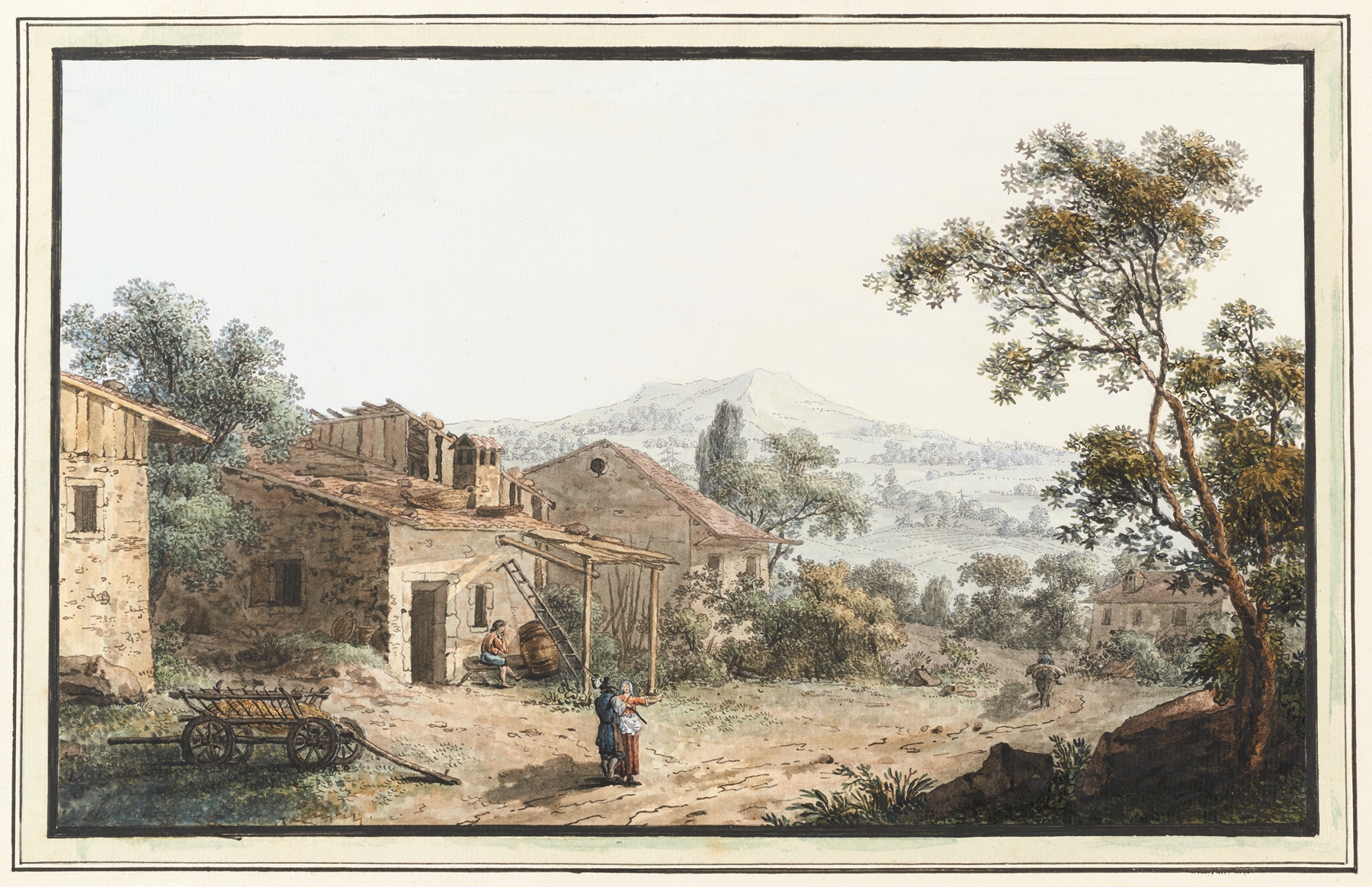 Vue de Bernais en Savoie, by Carl Ludwig Hackert, public domain