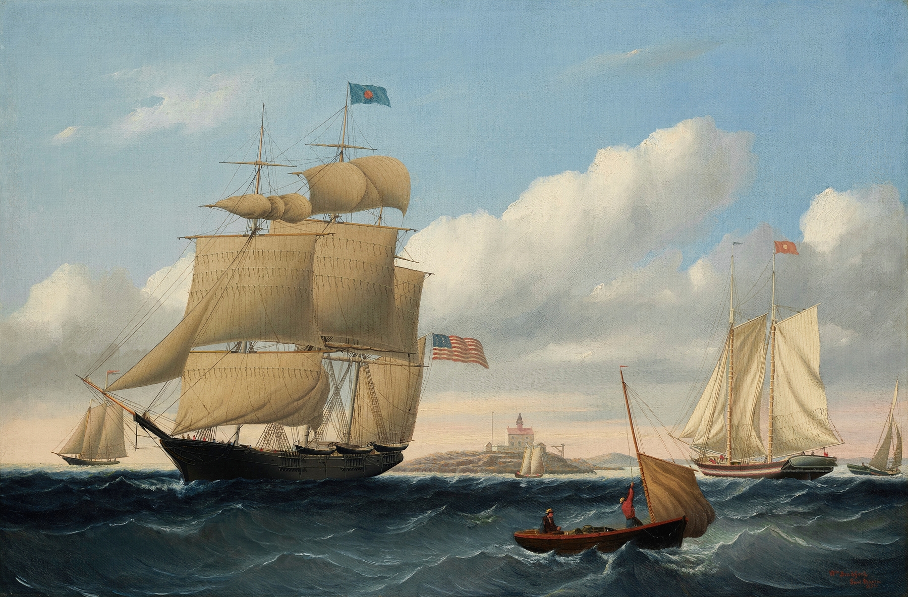 The Whaleship Emma C. Jones off Round Hills, New Bedford, by William Bradford, public domain