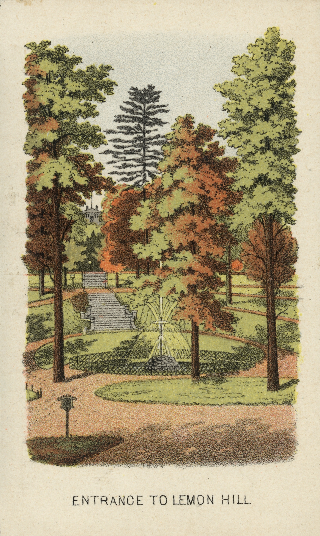 Entrance to Lemon Hill, oil on canvas by John C. Sinclair, depicting a forest path with golden light.