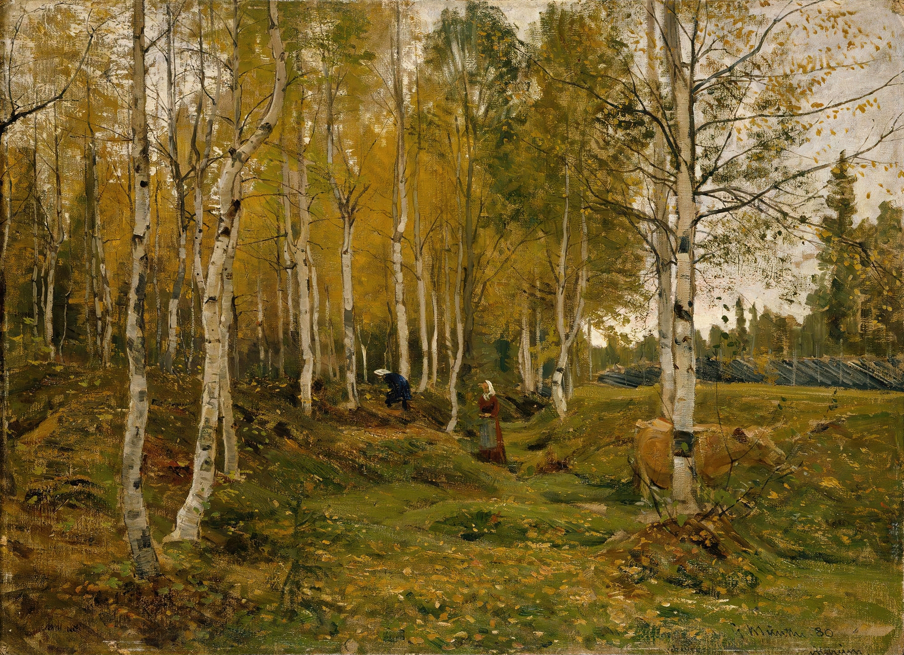 Birch Trees in Autumn, by Gerhard Munthe, public domain