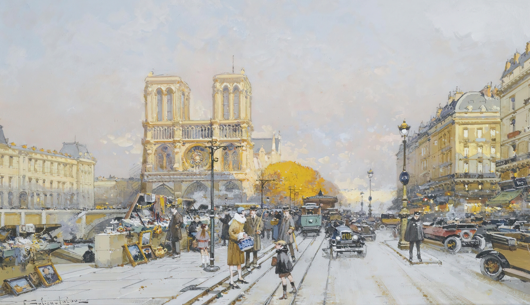 Notre Dame, by Eugène Galien-Laloue, public domain