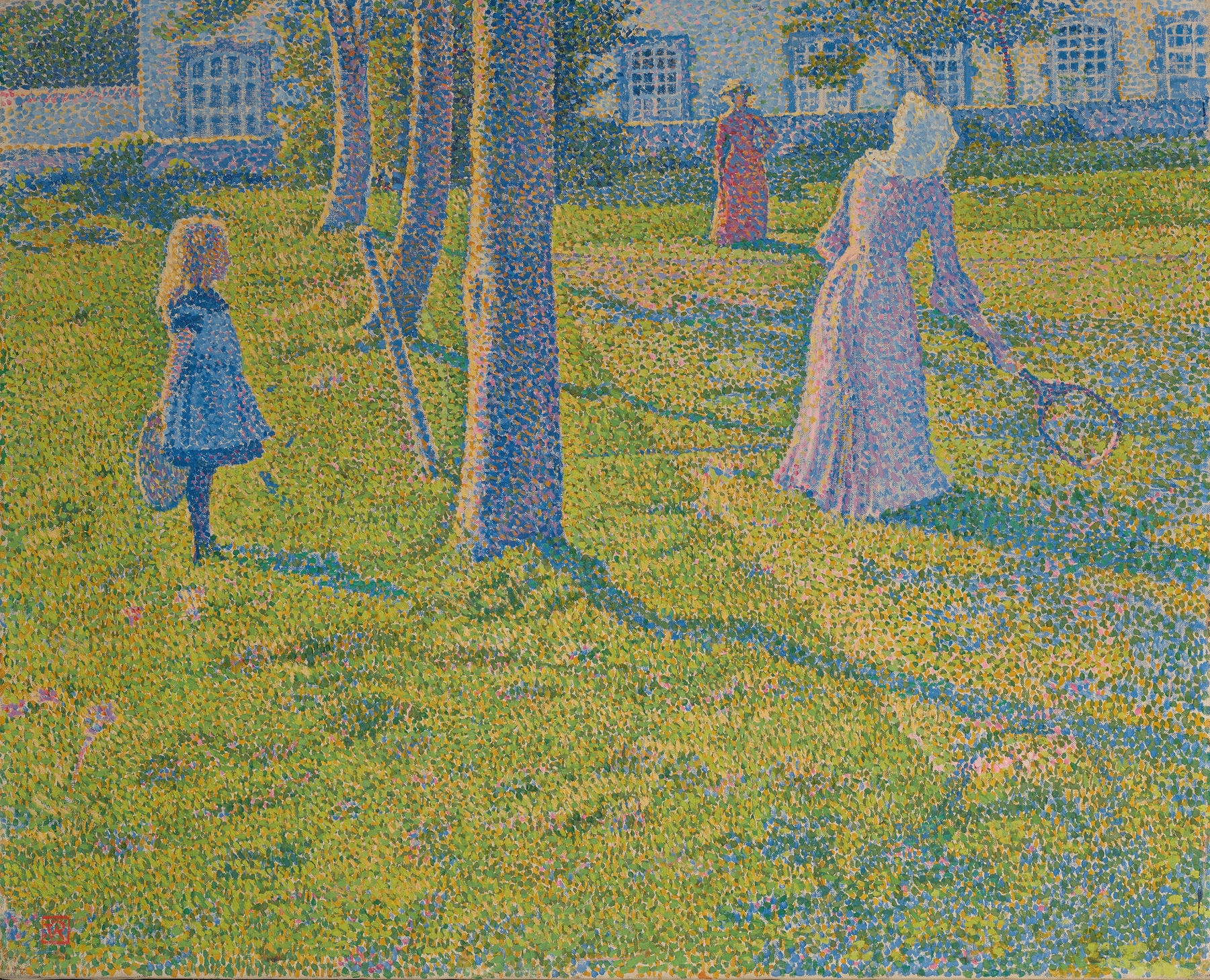 À Thuin ou La Partie de tennis, by Theo van Rysselberghe, public domain